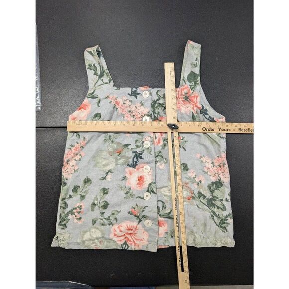 Mango Causal Women's Blue with Roses Summer Top Size M - Picture 4 of 4